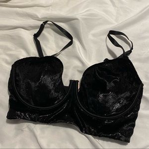 VS sparkle black bra and panty set
